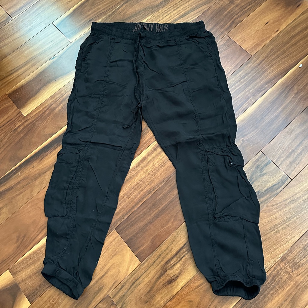 Johnny Was Cupra Rayon Black Joggers Pants Size Medium
